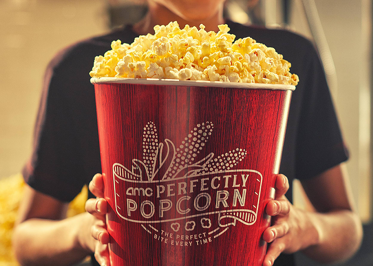 bucket of AMC Perfectly Popcorn