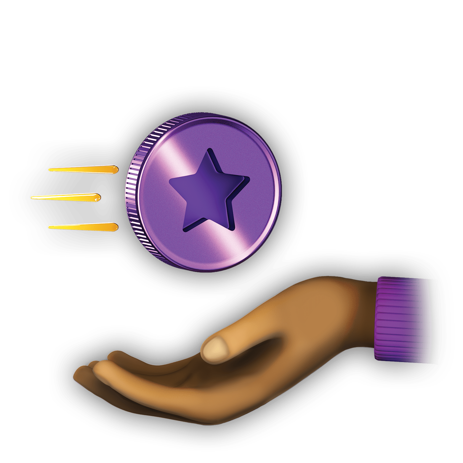 hand holding a coin