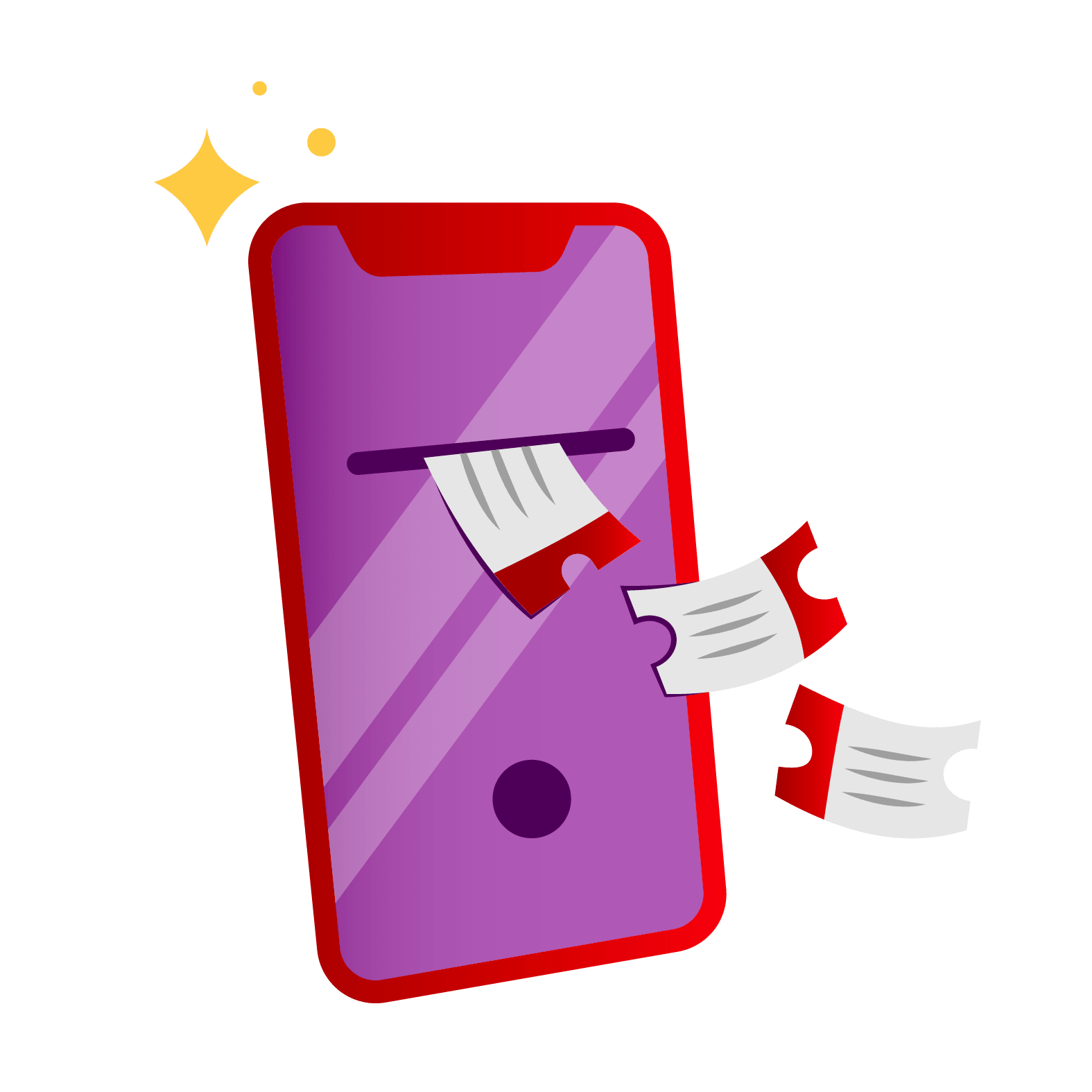 movie tickets and smartphone