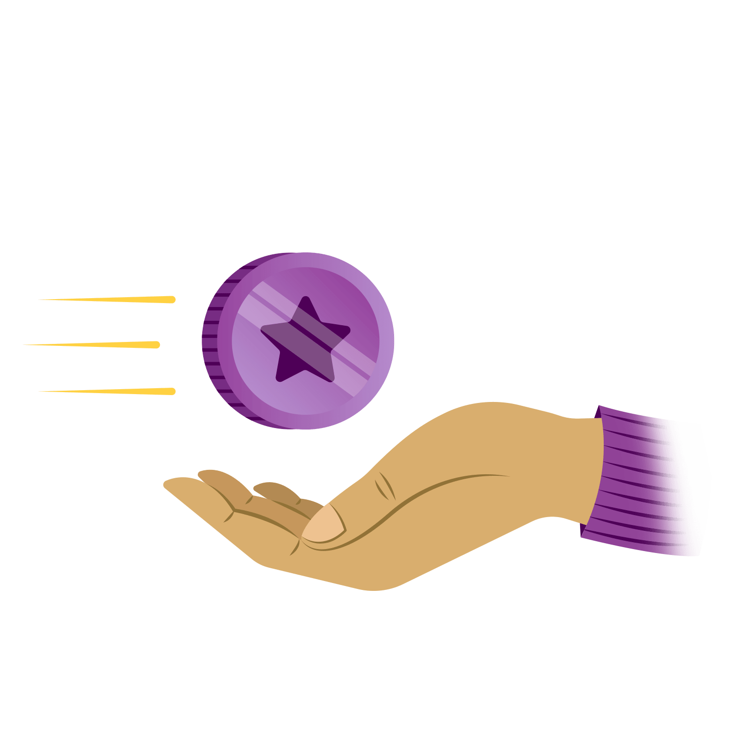 hand holding a coin