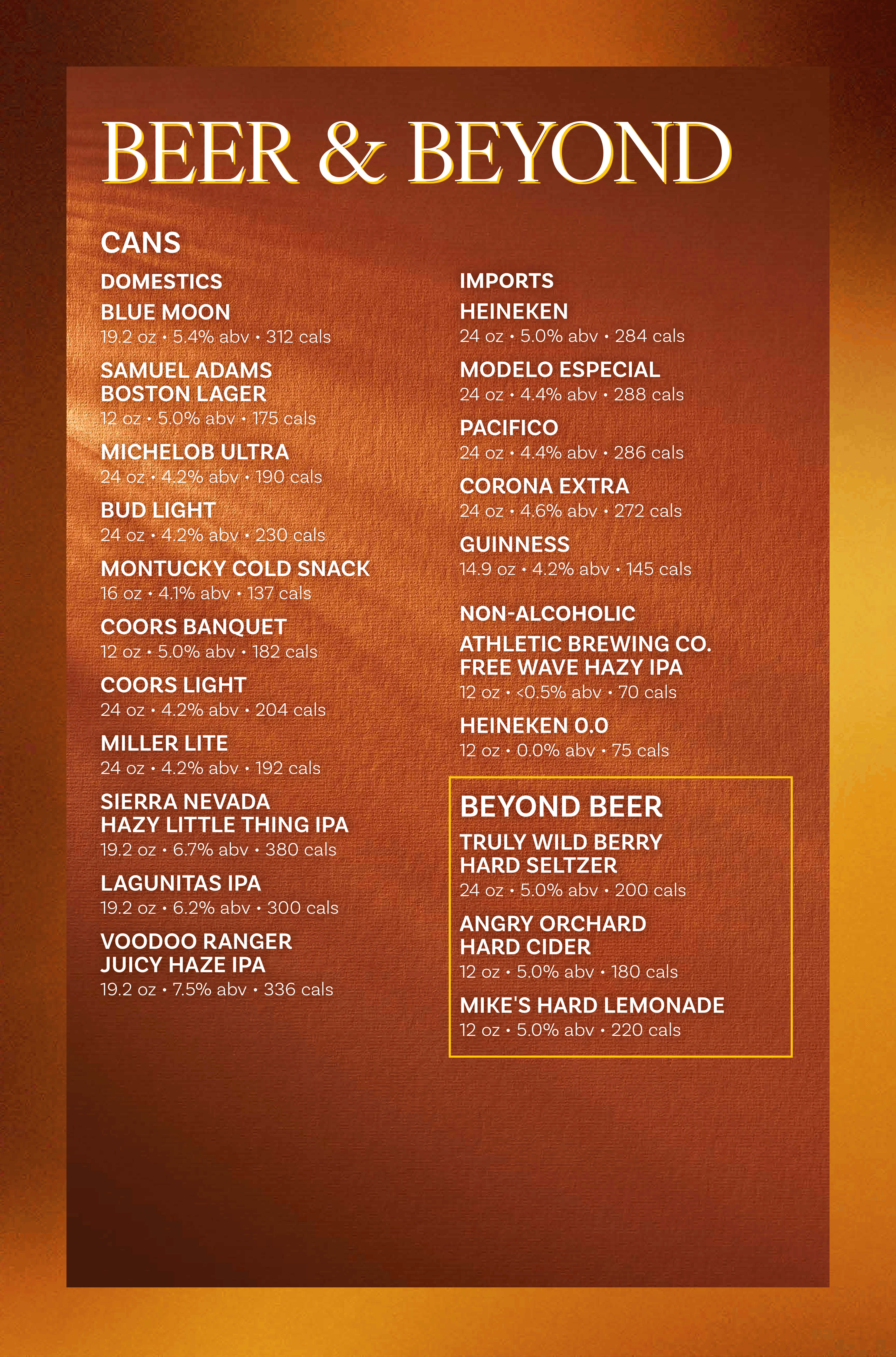 Beer Menu