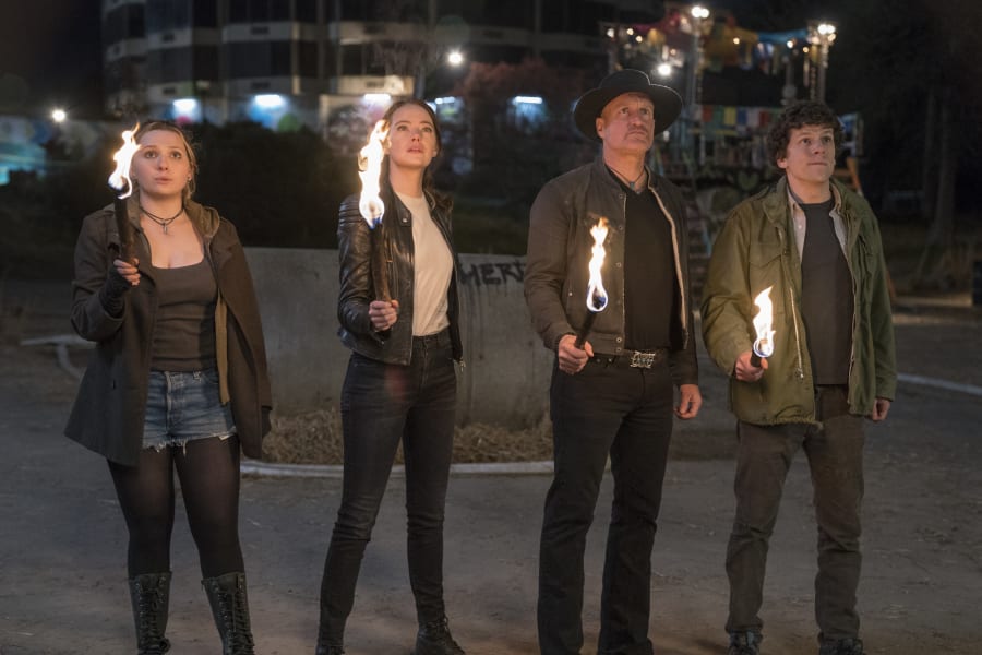Zombieland stars Woody Harrelson, Emma Stone, Jesse Eisenberg and Abigail Breslin