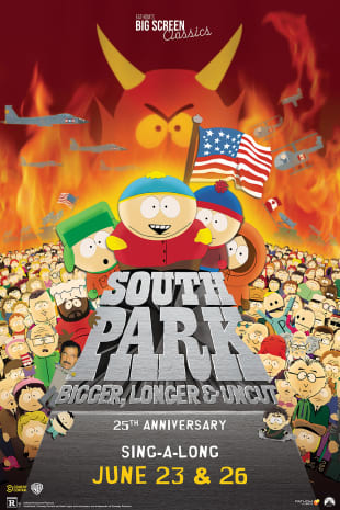 movie poster for South Park: Bigger, Longer, & Uncut 25th Anniversary