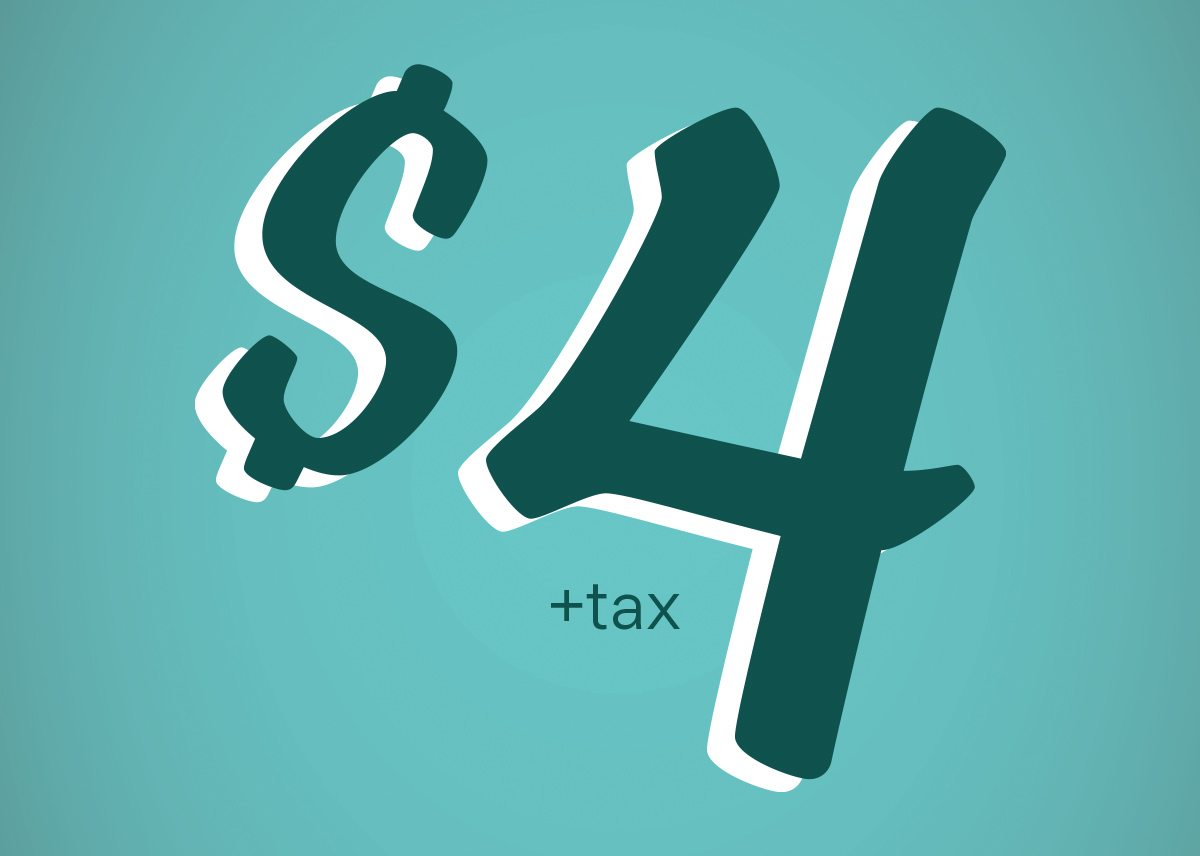$4 + tax