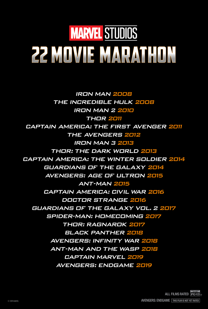 Marvel Studios 22 Movie Marathon at an AMC Theatre near you