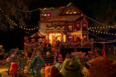 Monsters university pizza store planet truck