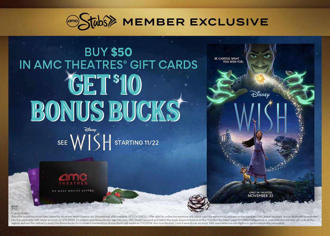 AMC Theatres - movie times, movie trailers, buy tickets and gift cards.